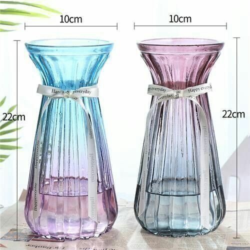 9.9元2个包邮玻璃花瓶加厚客厅插花摆件，...