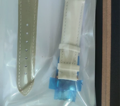 天王手表带正品蝴蝶扣女士手表表链 白色18...