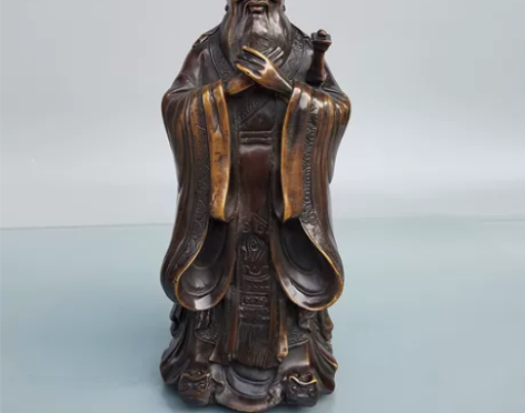 纯铜孔子像摆件考必过孔老夫子雕像孔圣人教师...