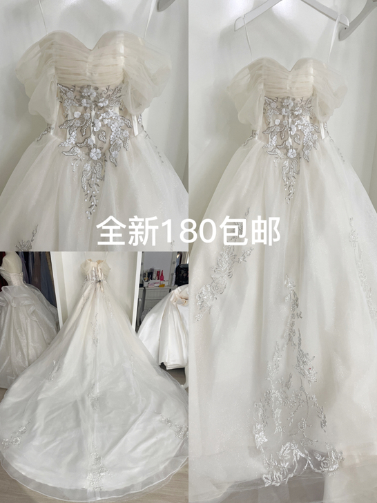 礼服馆婚纱更新，只试过没有租用过，都是绑带...