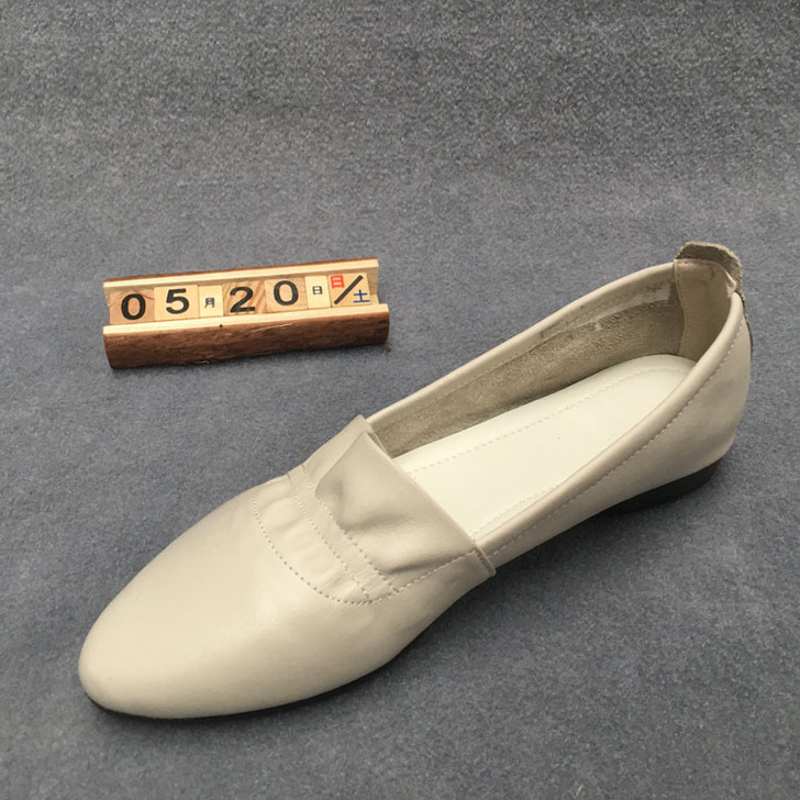 撤柜断码真皮女鞋清仓处理坡跟圆头女单鞋豆豆...