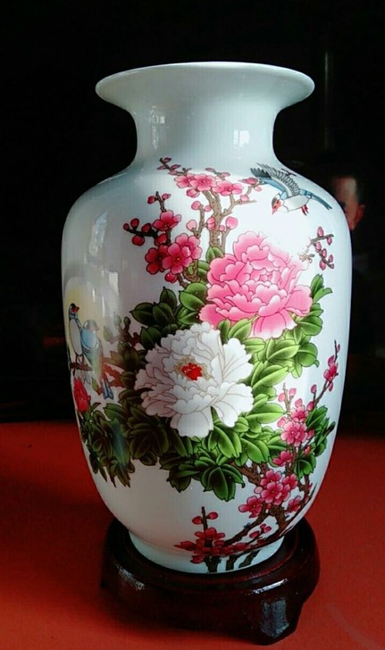 全新 景德镇陶瓷花瓶摆件客厅插花中式家居饰...