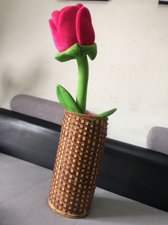 布艺仿真花加编织花篮