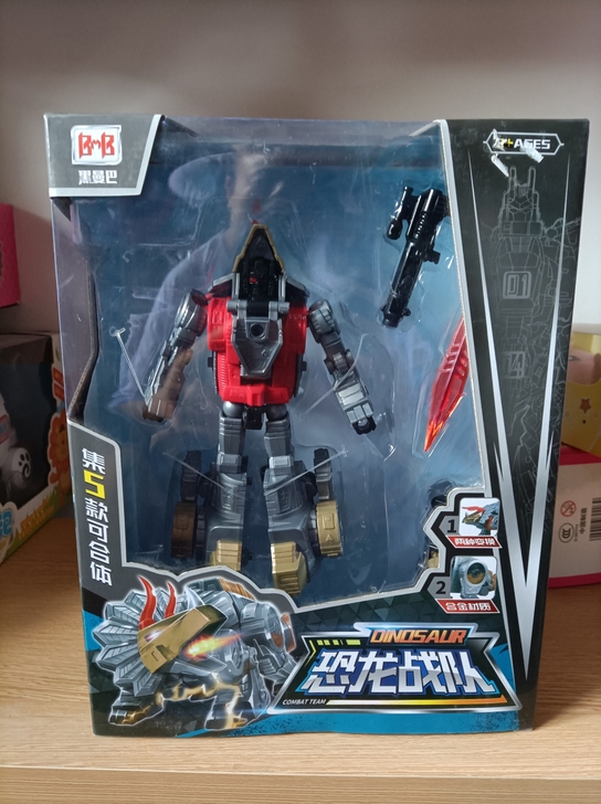 黑曼巴恐龙变形玩具三角龙恐龙组合六合体