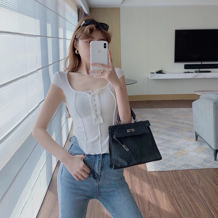 夏季2021年新款设计感小众性感不规则大u...