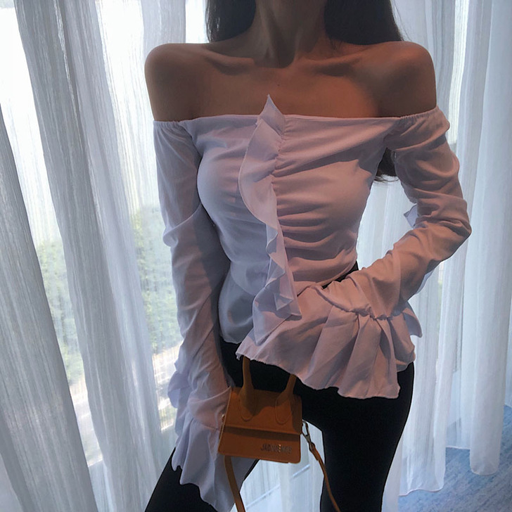 2021春季小众设计感木耳边花边性感一##...