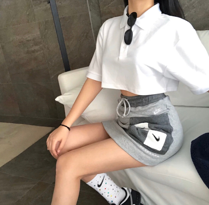 出nike rework半身裙袜子卫衣拼接...