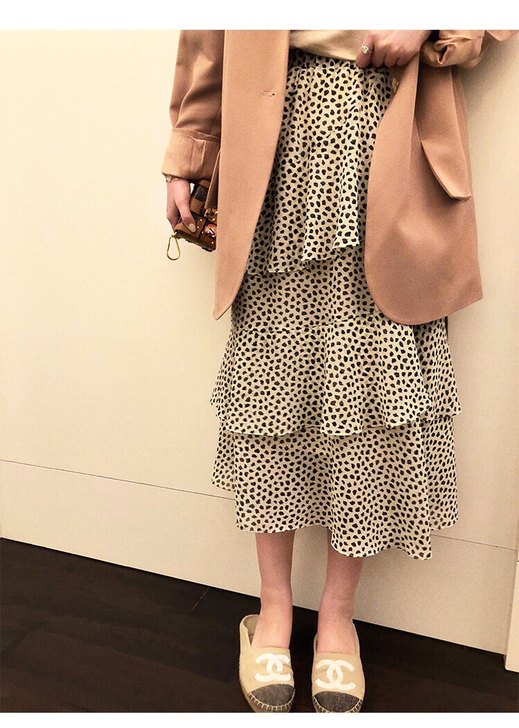 来来llai 波点半身裙女高腰宽松a字蛋糕...