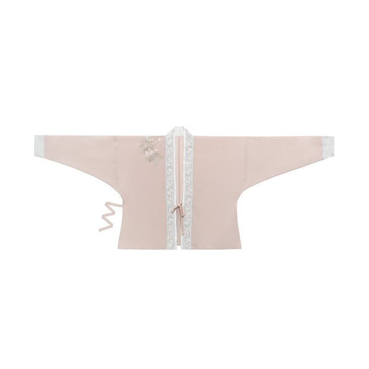 送披帛远山乔花期小宴宋制汉服女双色飞机袖短...