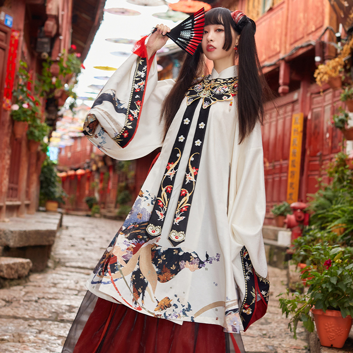 十三余[山鬼] 立领长衫云肩明制汉服 xs...