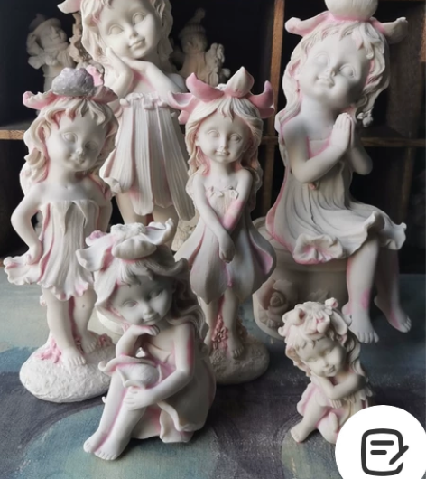 【老货】花仙精灵花卉树脂白膜白模摆件。有多...