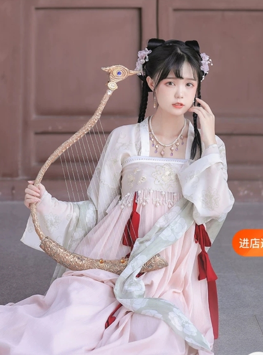 远山乔【戏梦长安】原创绣花齐胸衫裙诃子配饰...