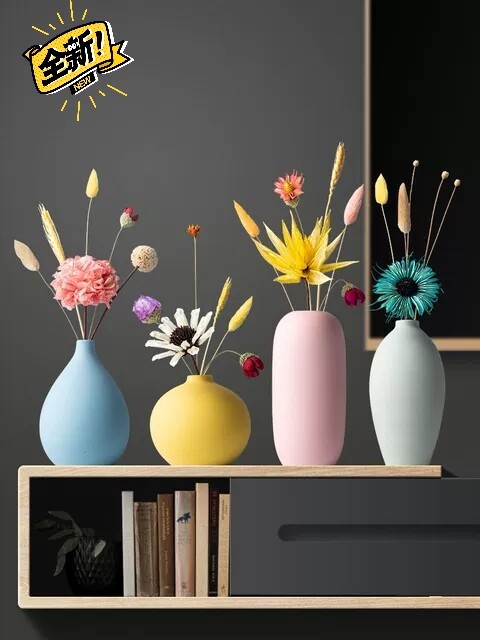 花瓶陶瓷客厅电视柜插花北欧房间家居摆件创意...