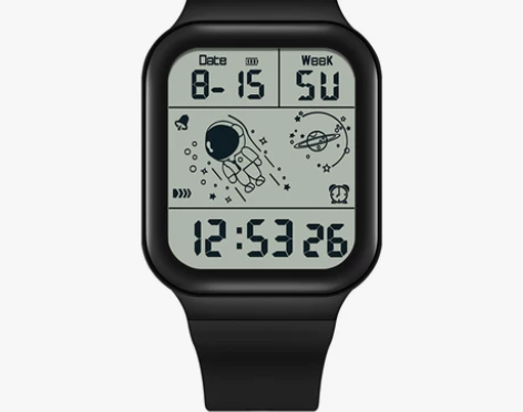 电子手表男生青少年太空人指针男款防摔防水夜...