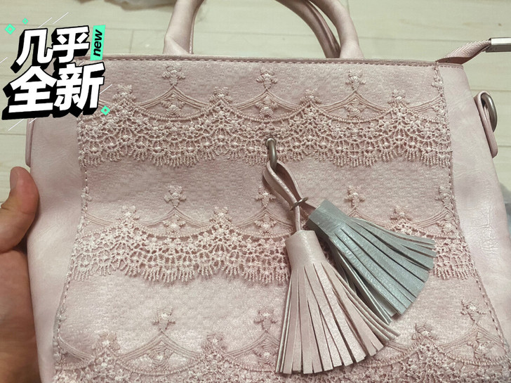 朋友送的手提包 全新 粉色的 外面一层针织...