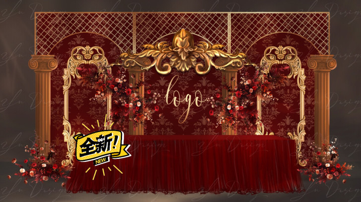 复古欧式婚礼效果图psd素材