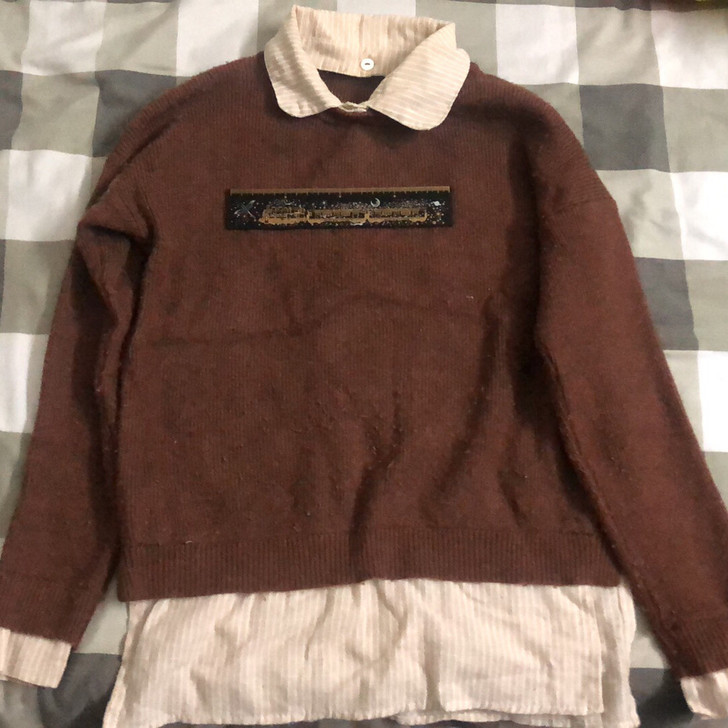 二手衣服//毛衣 假两件学院风毛衣 不包邮