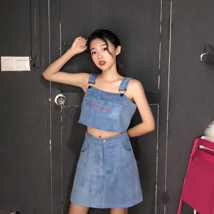 韩版时尚休闲套装夏季新款女装中断背带小心机...