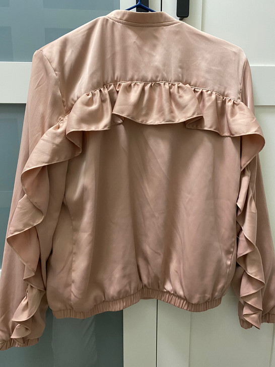zara专柜正品荷叶边外套上衣茄克衫女装粉丝