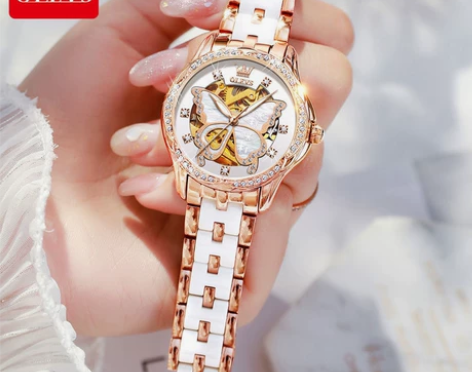 全新欧利时品牌专柜正品全自动机械表女士，手...