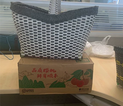 纯手工编织篮子 家人纯手工编织,一大一小,...