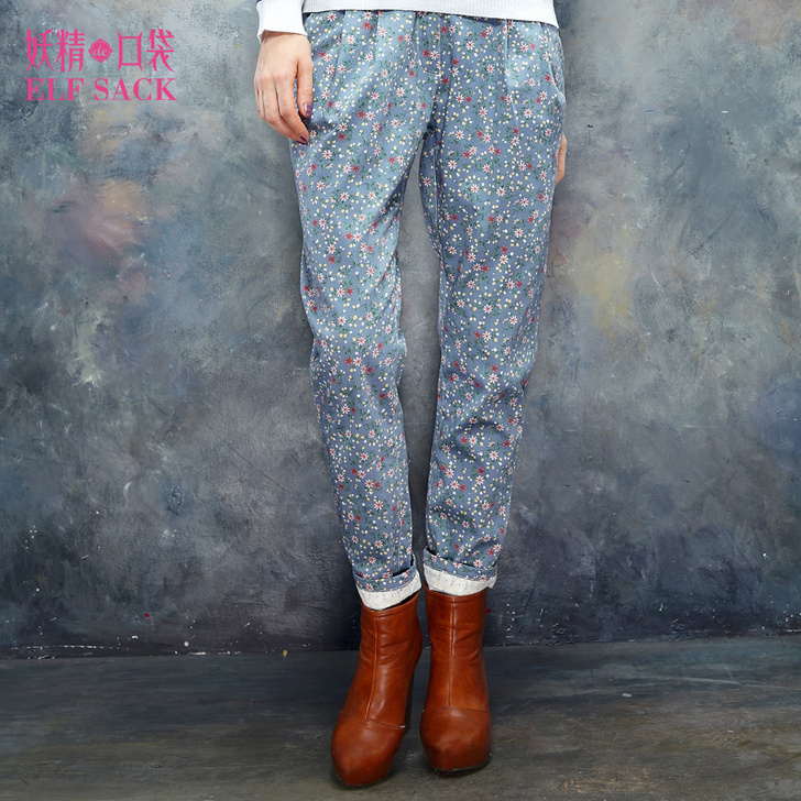 妖精的口袋爱情笑眯眯~春秋装拼蕾丝小碎花女...