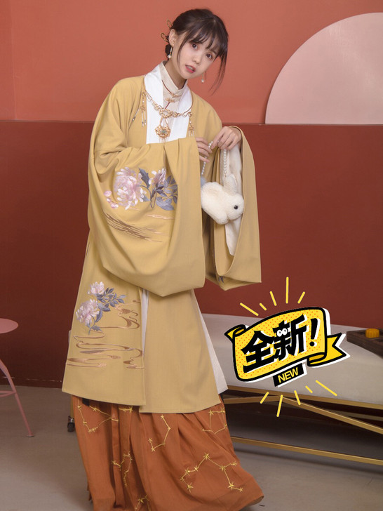 远山乔【素月分辉】原创明制立领长袄汉服披风...