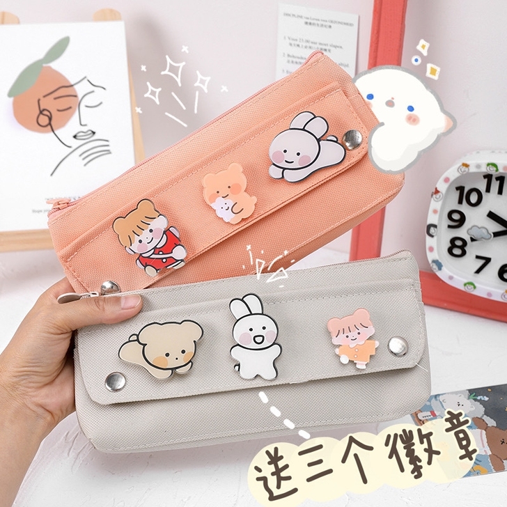 潮少女简约铅笔文具盒