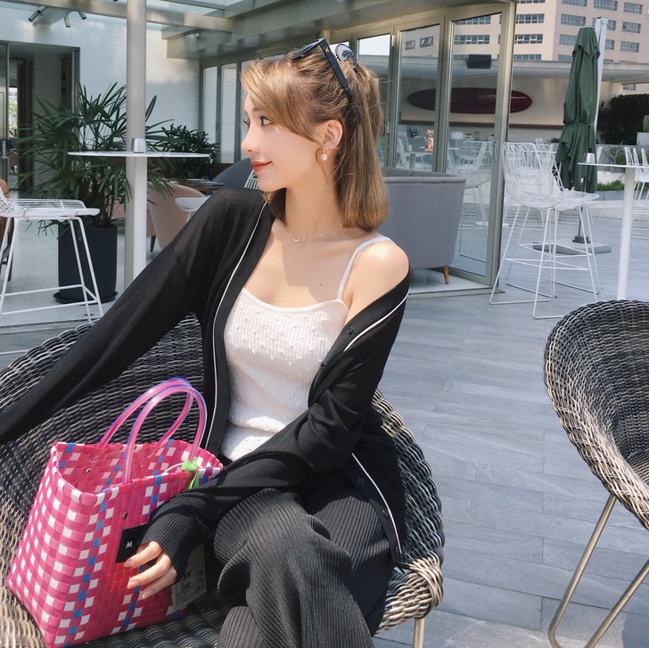 @zy喜哥 3色清爽薄款针织衫新款百搭通勤...