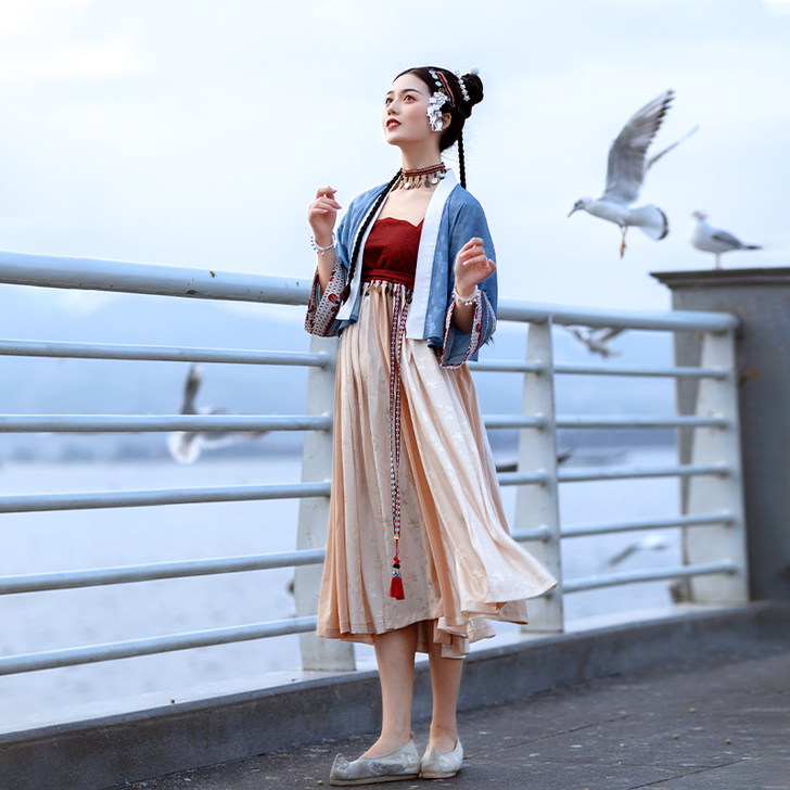 茶马古道【风眠】花朝记汉服唐制汉元素半袖衫...