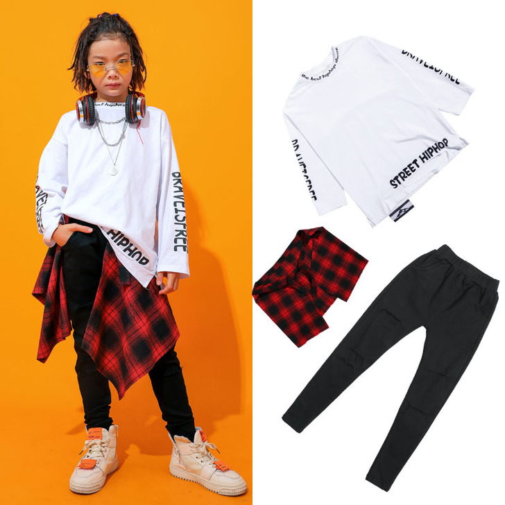 街舞套装男童嘻哈风潮服儿童hiphop演出...
