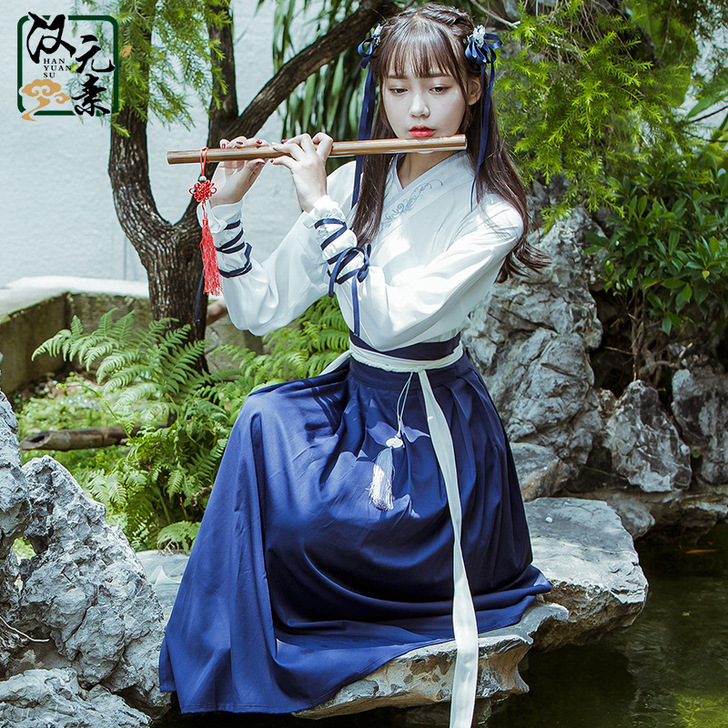 日常汉服交领齐腰襦裙中国风学生古装改良侠女...