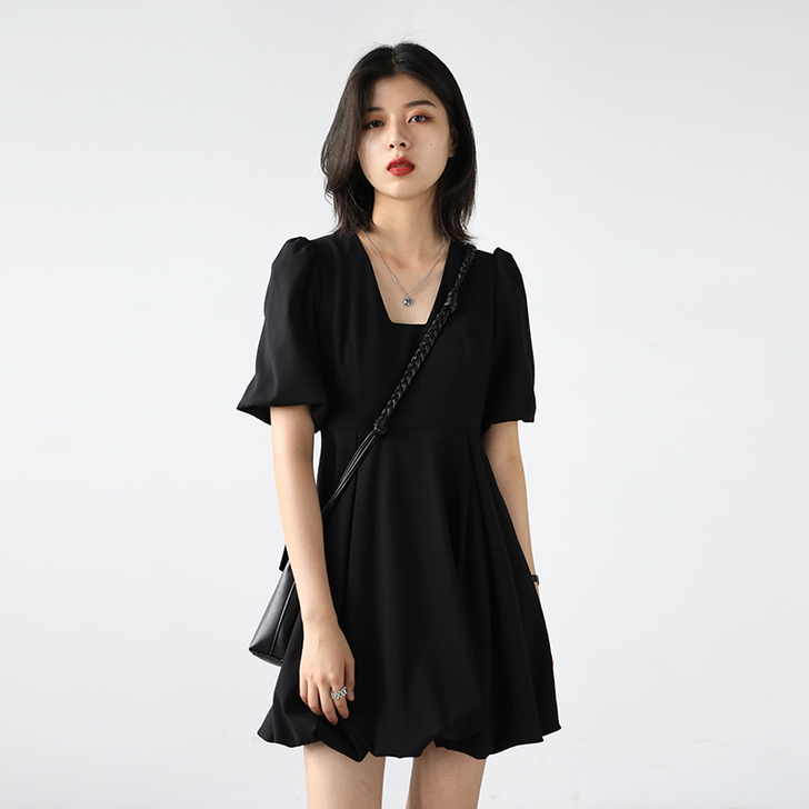 CHICVEN「关于未来」复古小众泡泡袖花...