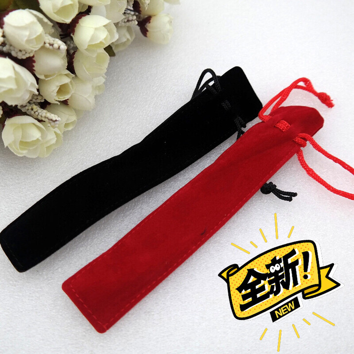 (6.6元2个)束口双面绒笔袋 抽绳黑色绒...