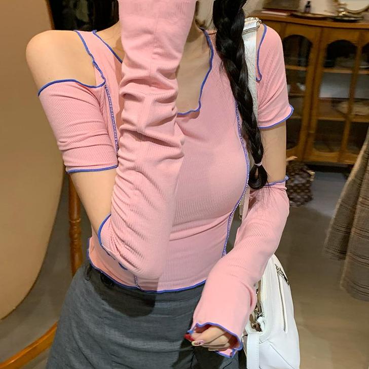 长袖2021年新款女网红t恤ins超火设计...