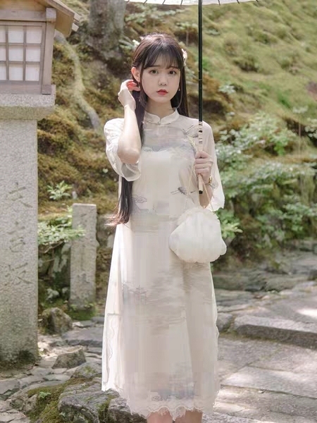 川黛 香谱 米色罩衫+打底+自己买的同款压...
