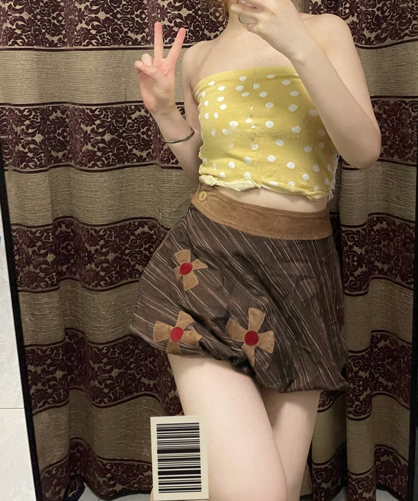 vintage复古风蛋糕裙花苞裙