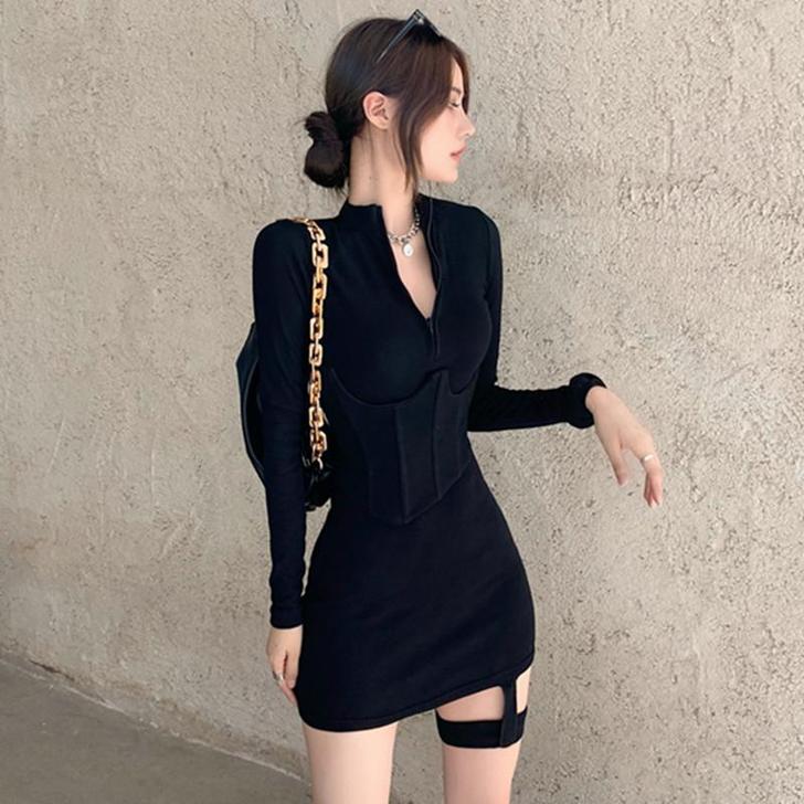 小众设计感打底针织连衣裙女秋季新款网红韩版...