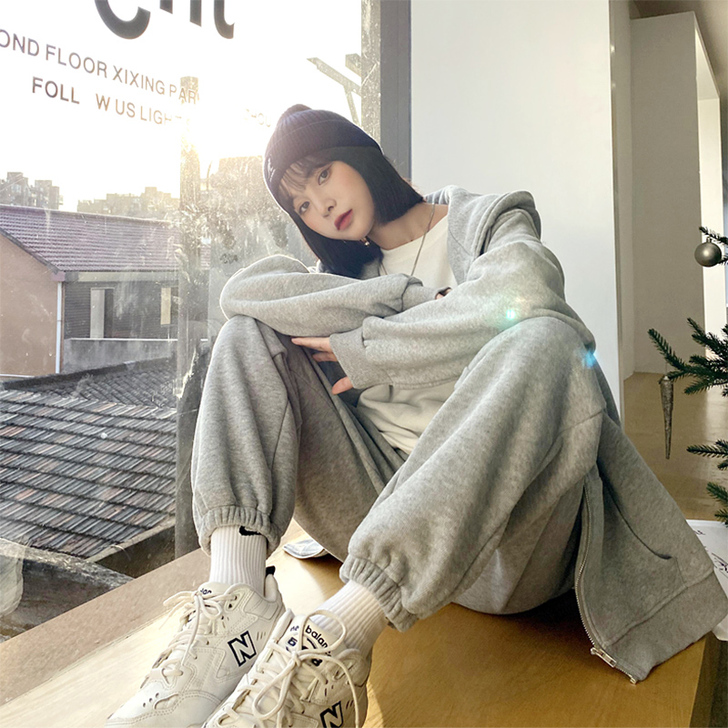 灰色运动裤女宽松束脚夏季薄款显瘦百搭小个子...