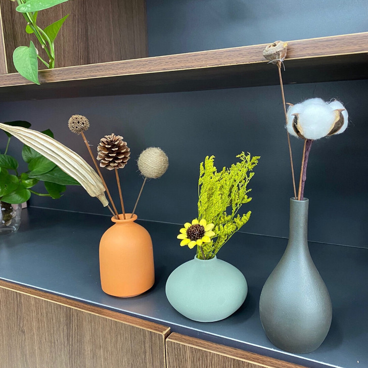 北欧小花瓶陶瓷摆件客厅插花创意复古干花家居...