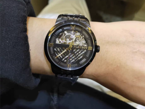 花花公子男款运动手表全自动机械表全镂空名表...