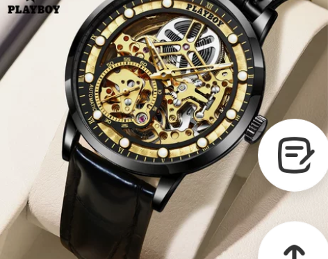 playboy全自动机械时尚表皮带防水镂空...