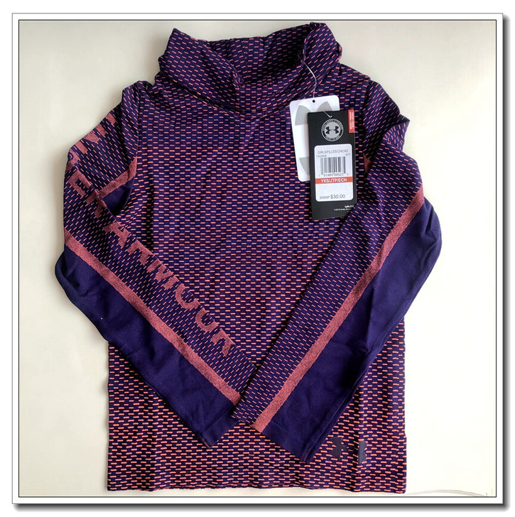 现货安德玛速干保暖长袖T恤女童UA高领冬秋...