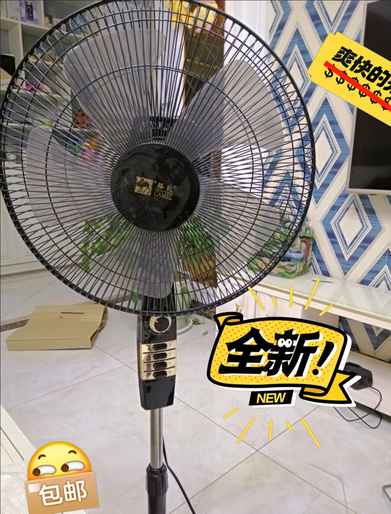 店铺不做了，亏本出50台全新骆驼电风扇落地...