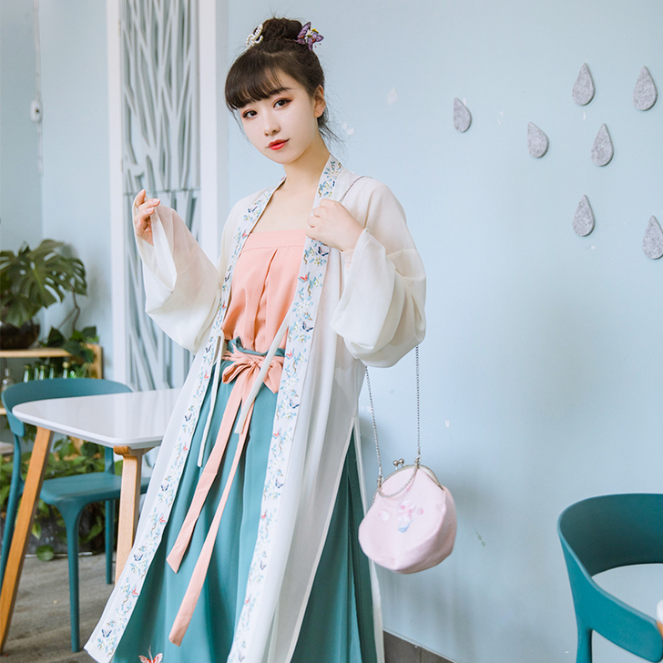 光夕【南湘子】汉服女原创宋制长褙子宋裤吊带...