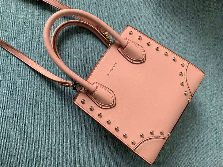 小众轻奢MS浅粉铆钉包