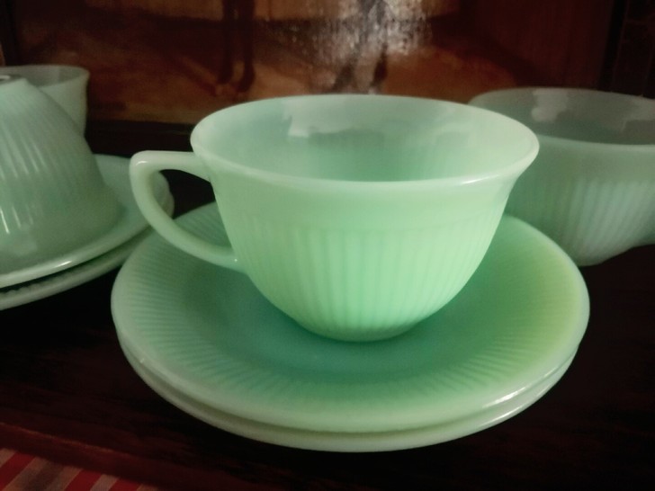 古董中古火王fire king玉感玉色ja...