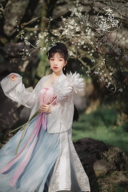 本草阁汉服 宋制 水榕 褙子宋抹齐腰裙