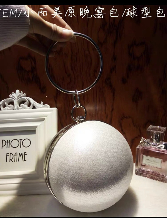 原创设计新品球形包珍珠包圆环手提潮女韩版可...