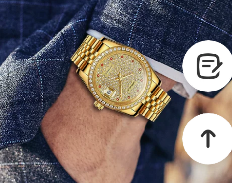 格尼官方正品手表男士满天星镶钻土豪金夜光奢...